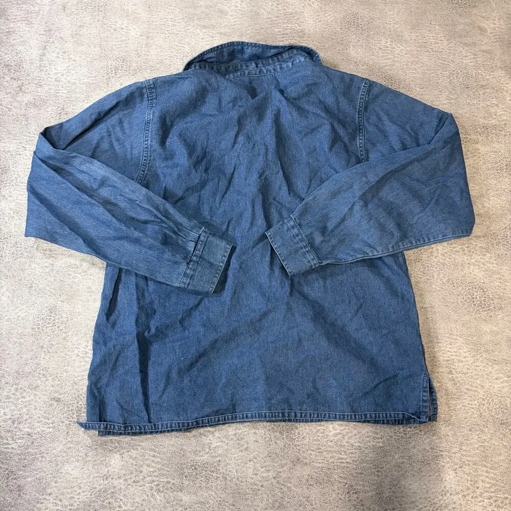 Vintage Denim Fall Harvest Embroidered Button Up - Picture 5 of 6